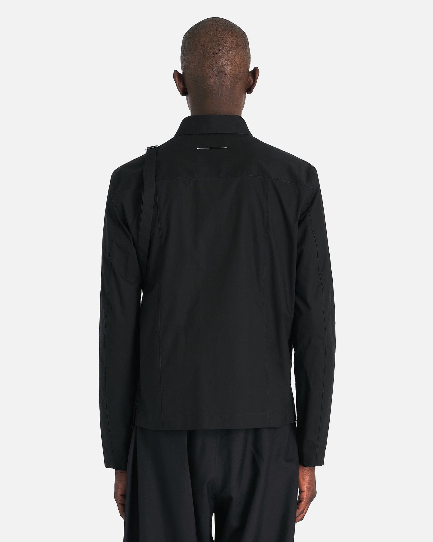 MM6 Maison Margiela Men's Shirts Poplin Pouch Shirt in Black