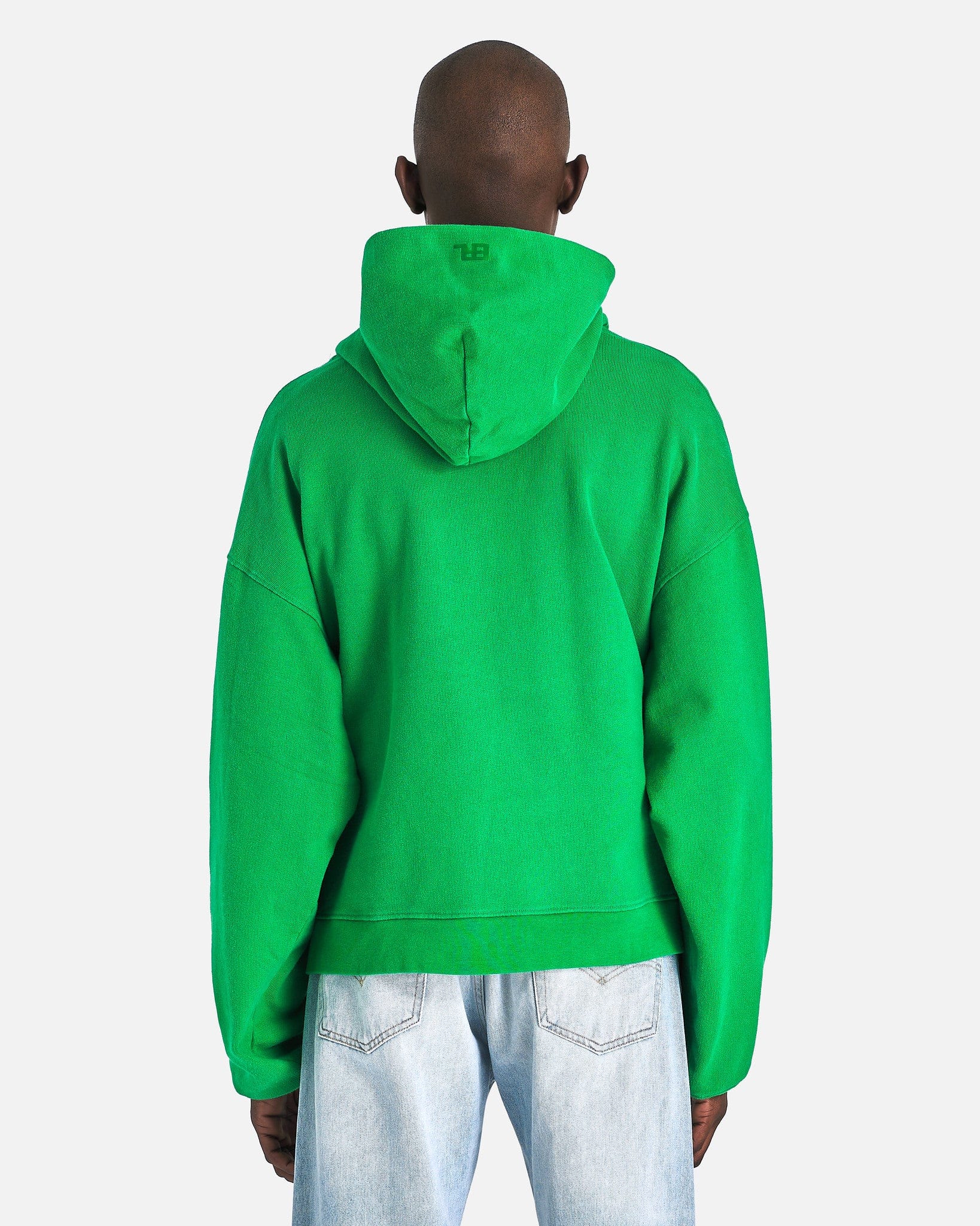 Printed Knit Hoodie in Green