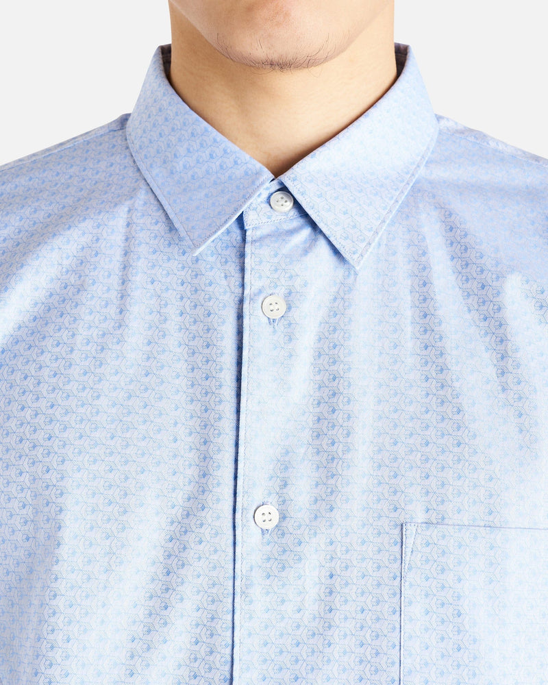 Denim Jacquard Woven Overshirt in Light Blue – SVRN