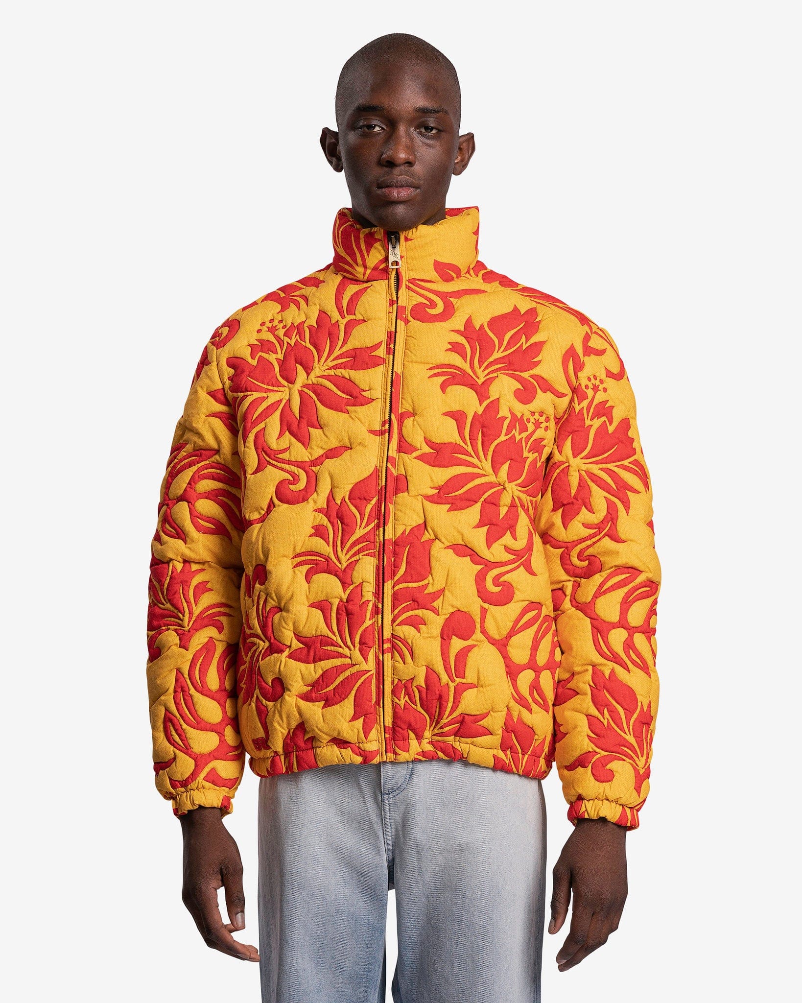 ERL Men's Jackets Printed Quilted Puffer Jacket in Tropical Flowers