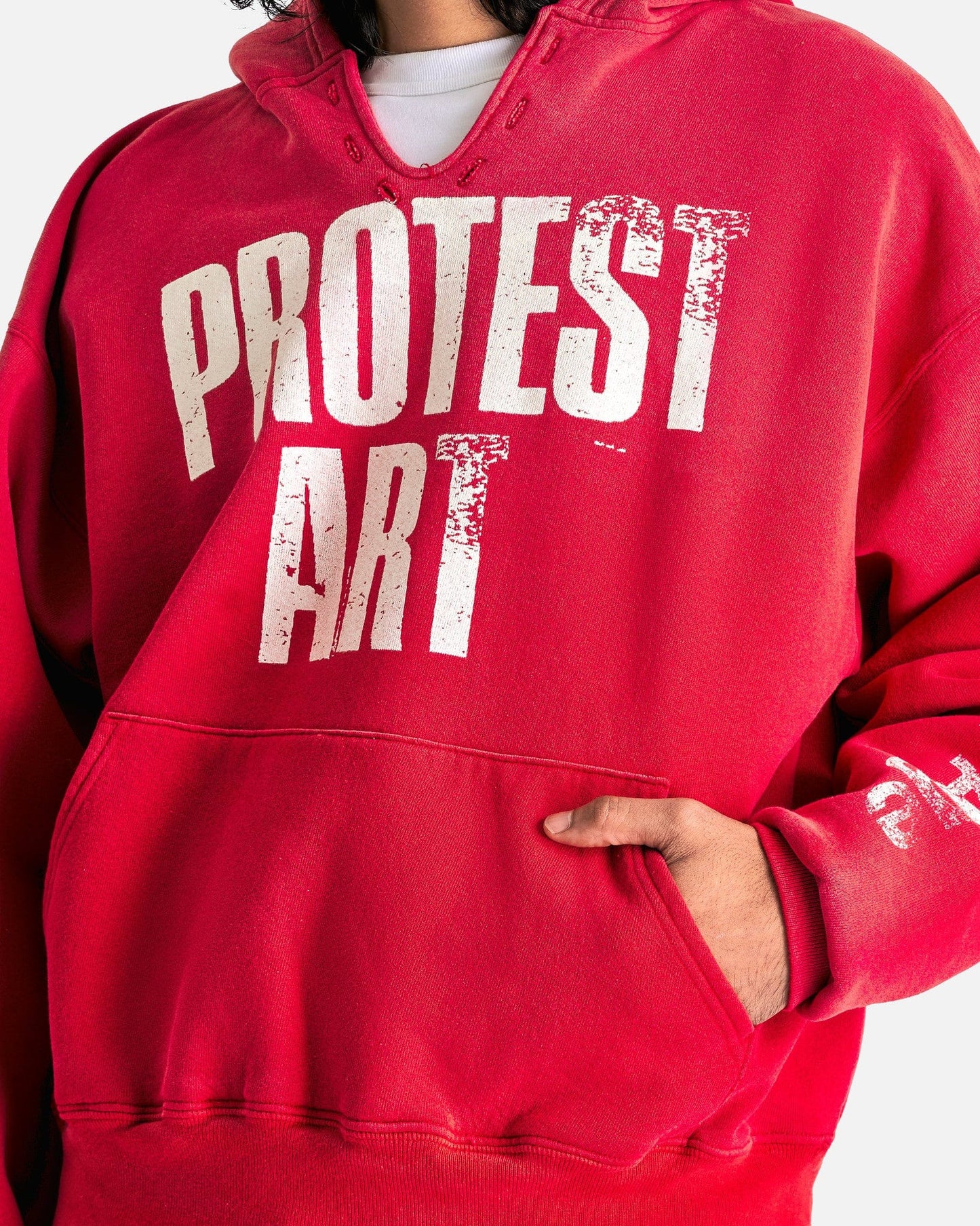 Better With Age Men Sweaters Protest Art Hoodie in Red