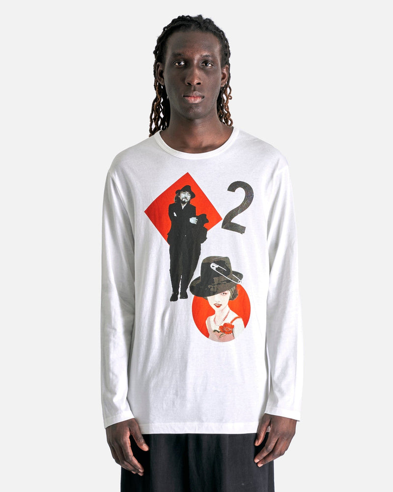 Yohji Yamamoto Pour Homme Men's T-Shirts PT Long Sleeve in Off-White