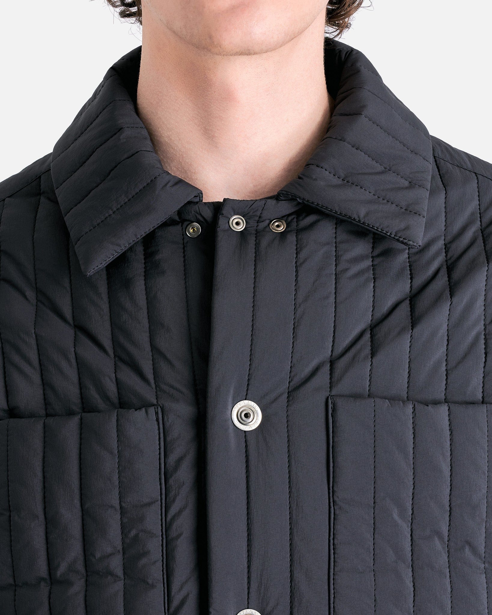 Quilted Worker Jacket in Black – SVRN