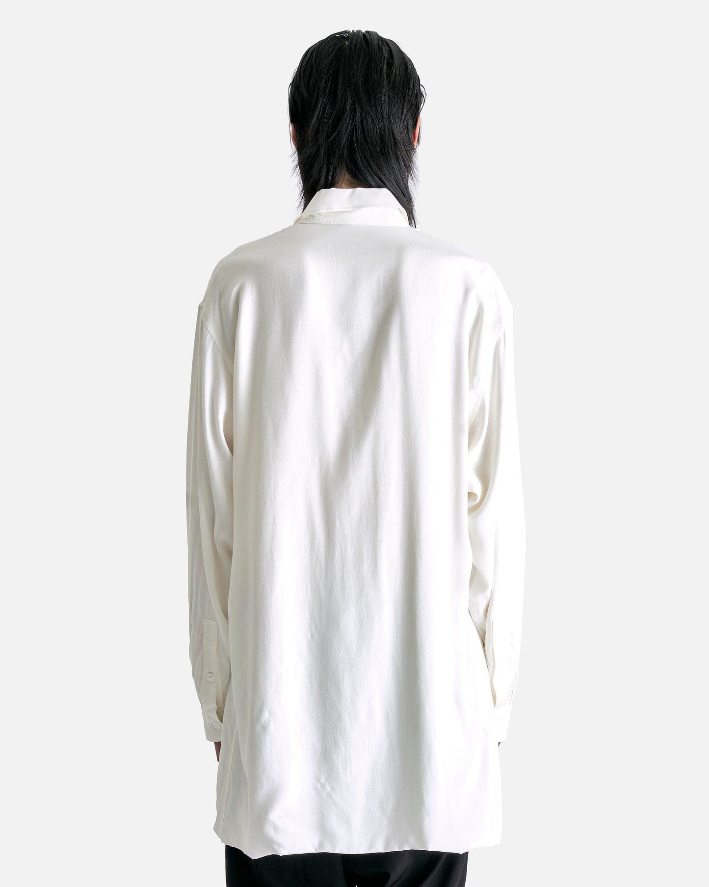 Yohji Yamamoto Pour Homme Men's Shirts R-Double Hem Shirt in White