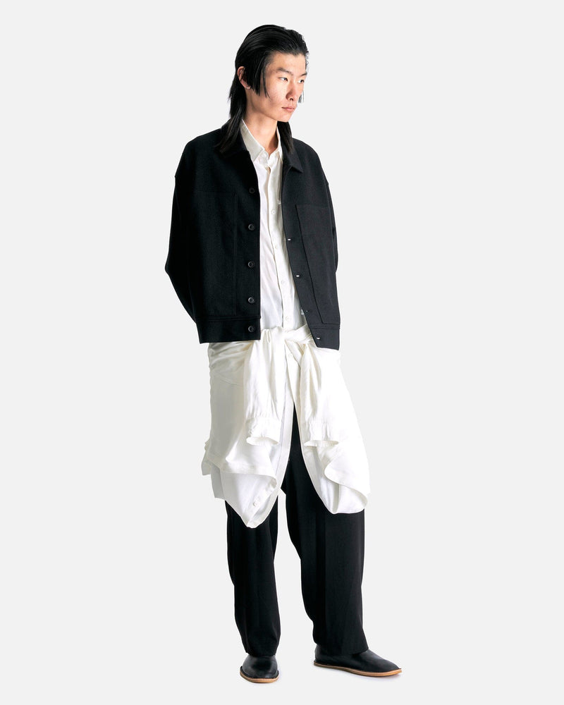 Yohji Yamamoto Pour Homme Men's Shirts R-Double Hem Shirt in White