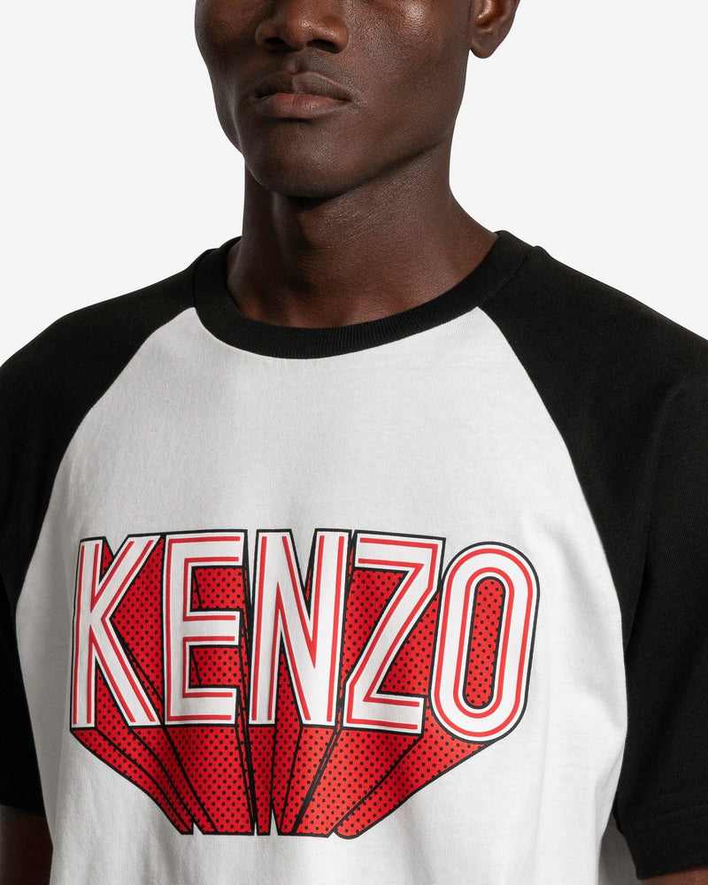 KENZO Men's T-Shirt Raglan 3D T-Shirt in Off White