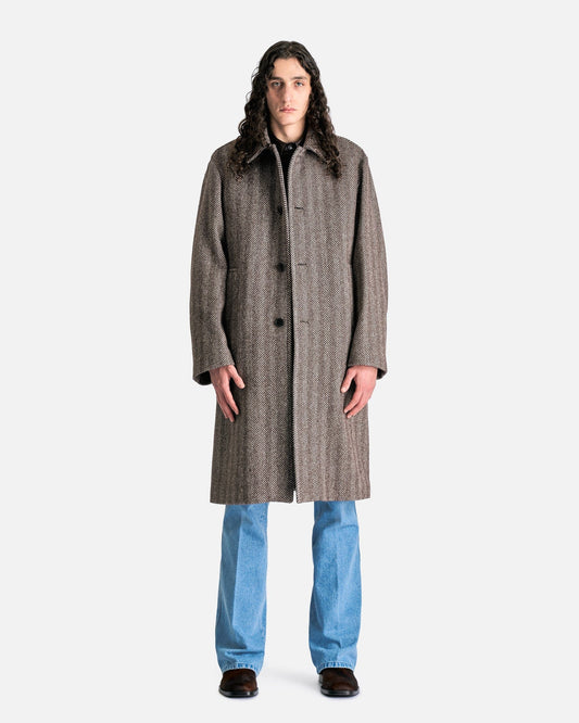 Dries Van Noten Men's Coat Rank M.W. Coat in Dark Brown