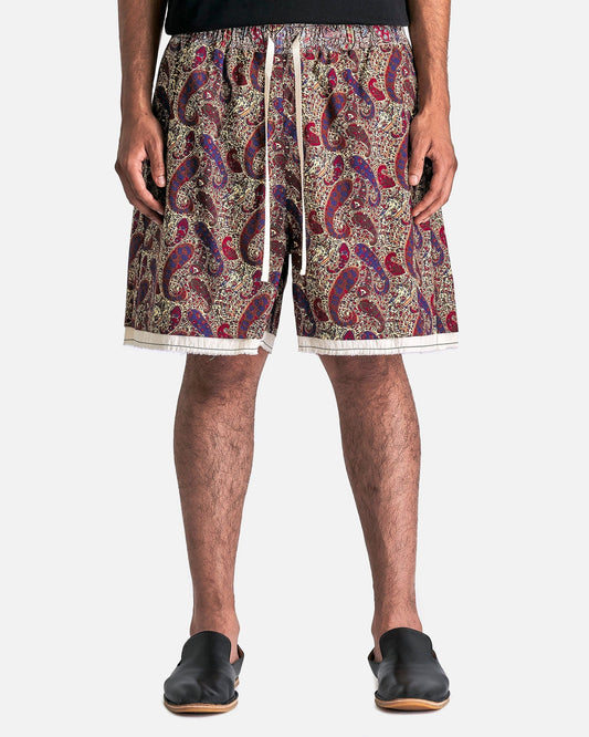 AUBERO Men's Shorts Raw Edge Short in Mixed Paisley