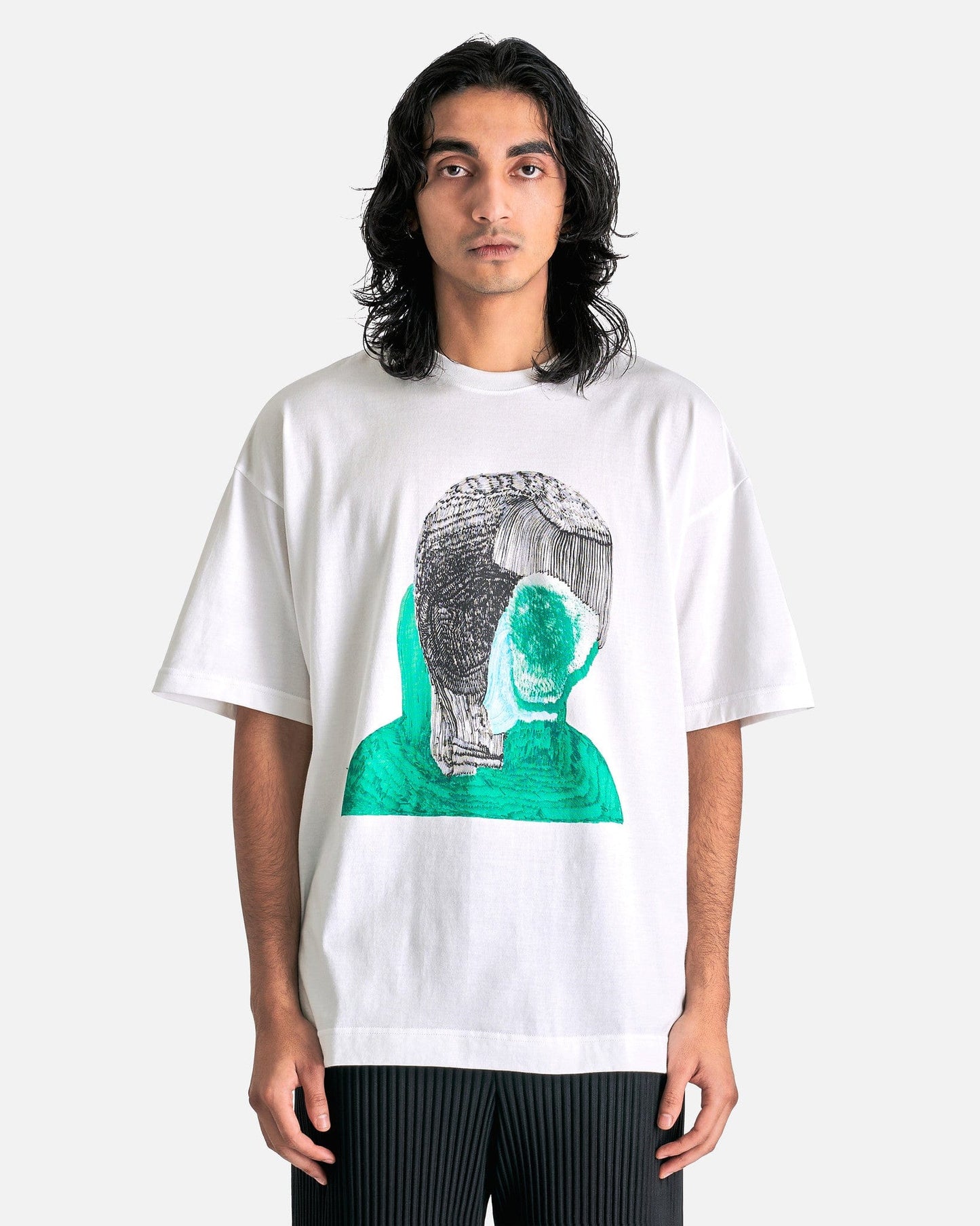 Homme Plissé Issey Miyake Men's T-Shirts RB T-Shirt in Black/Green