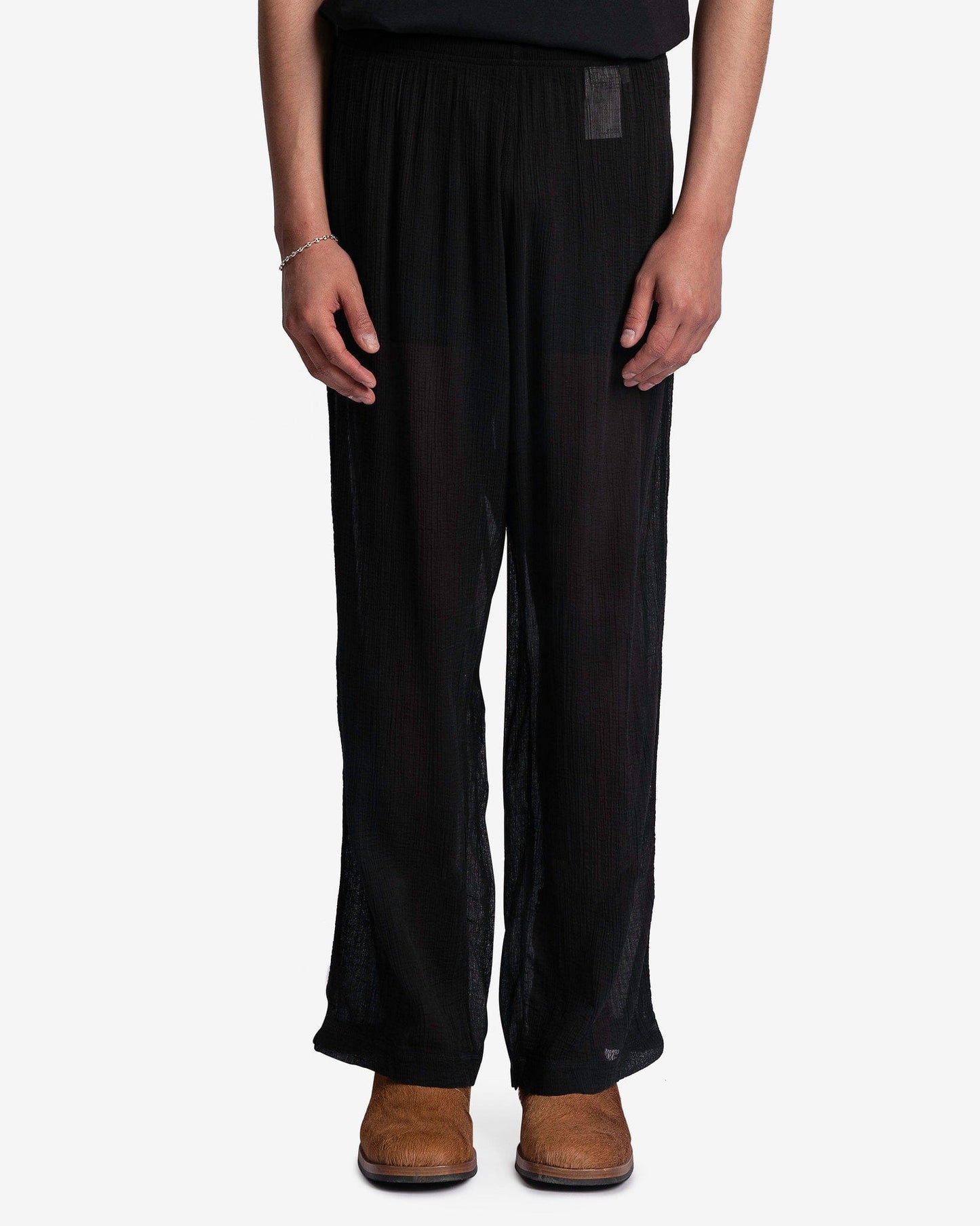 Our Legacy Men's Pants Reduced Trouser in Black Rayon Plait