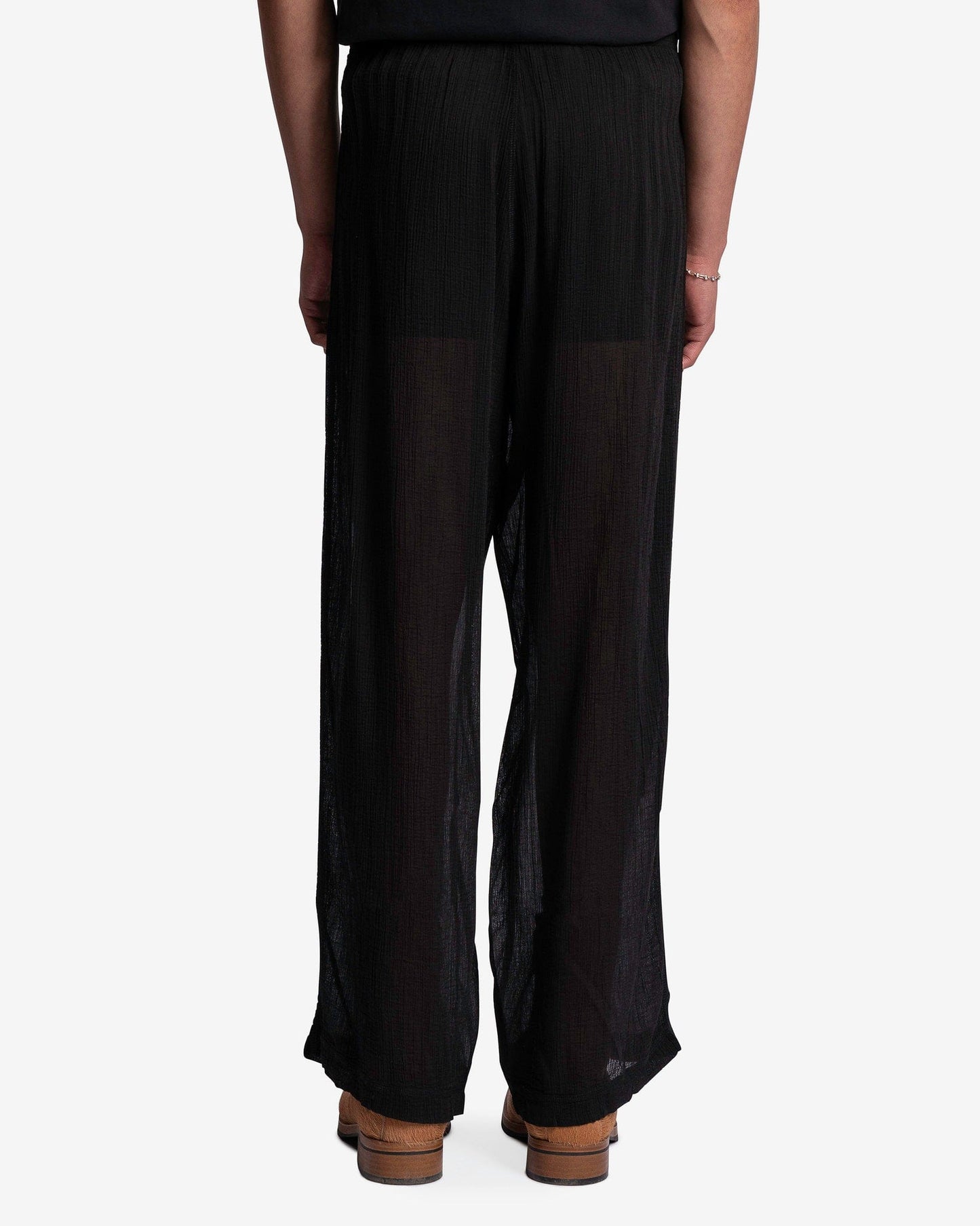 Our Legacy Men's Pants Reduced Trouser in Black Rayon Plait