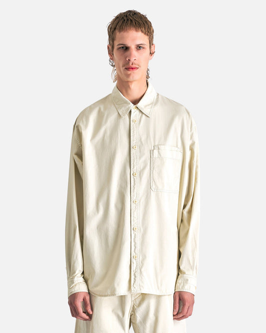 LEMAIRE Men's Shirts Relaxed Workwear Shirt in Creamy White