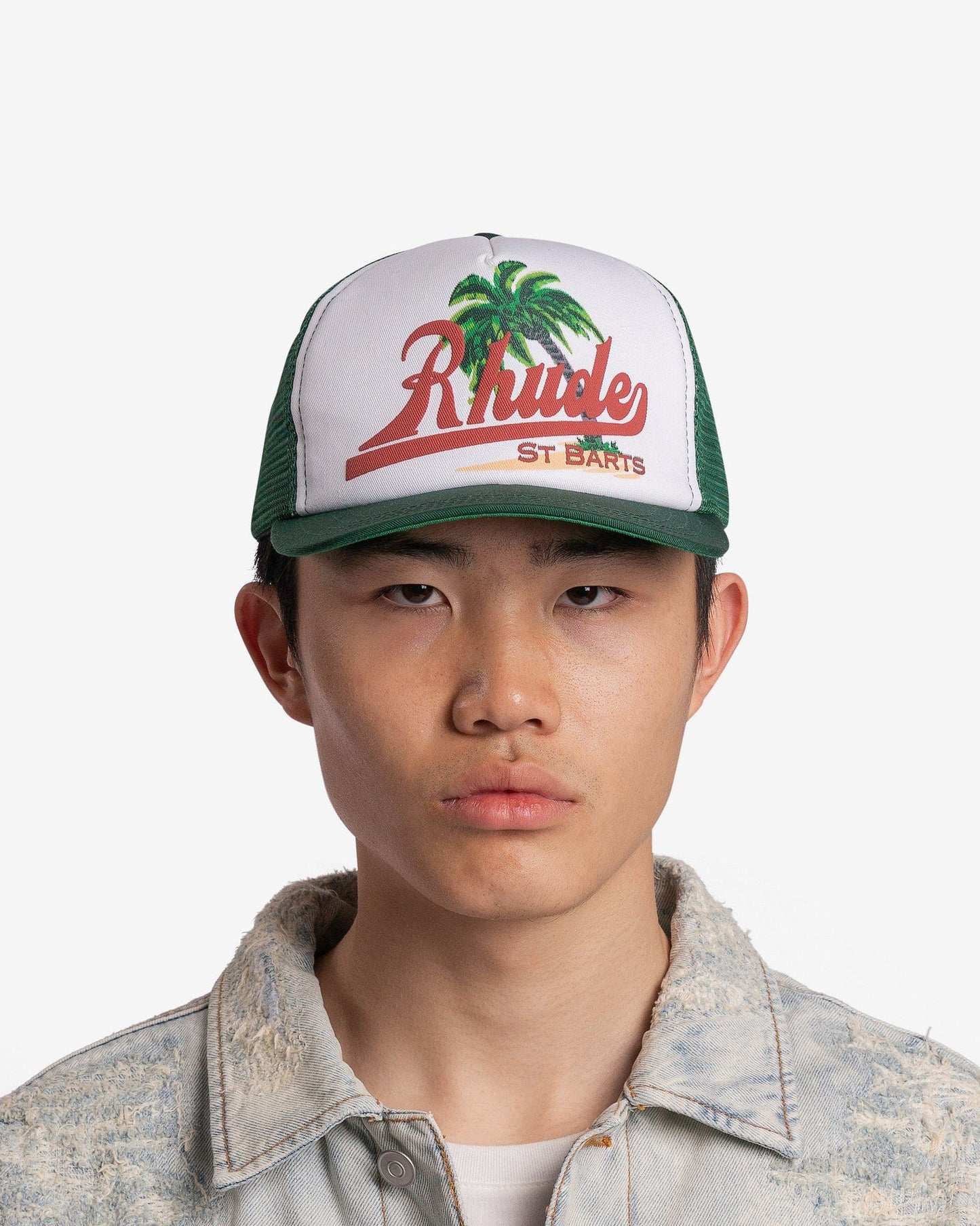 Rhude Men's Hats O/S Rhude Palms Hat in Green/White