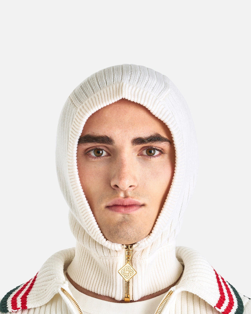 Casablanca Men's Hats O/S Ribbed Zip Balaclava in White