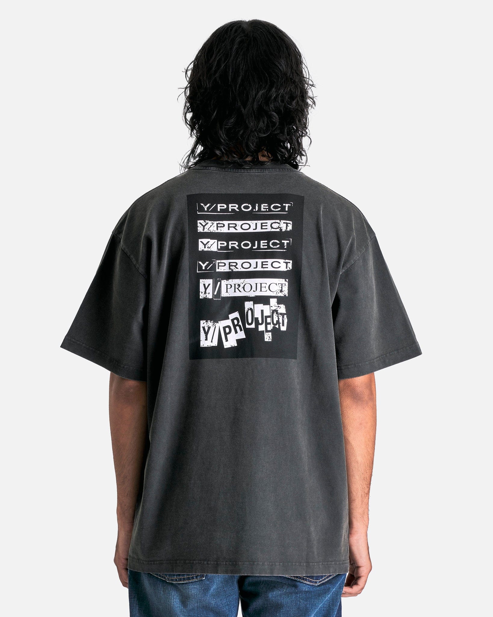 Rock Band Print Pinched Logo T-Shirt in Vintage Black