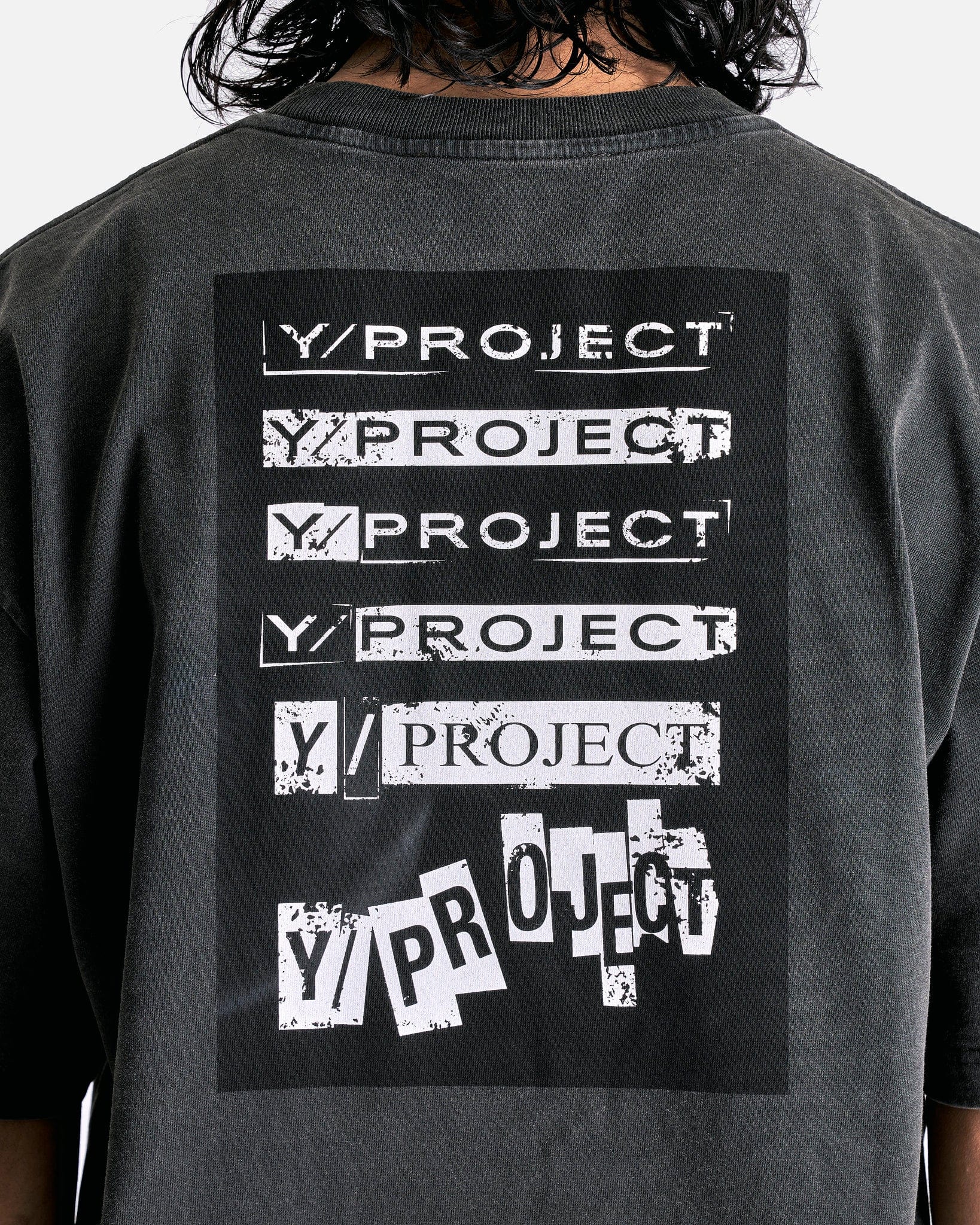 Rock Band Print Pinched Logo T-Shirt in Vintage Black