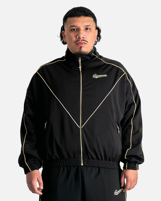 Willy Chavarria Men's Jackets Ruff Rider Track Jacket in Black