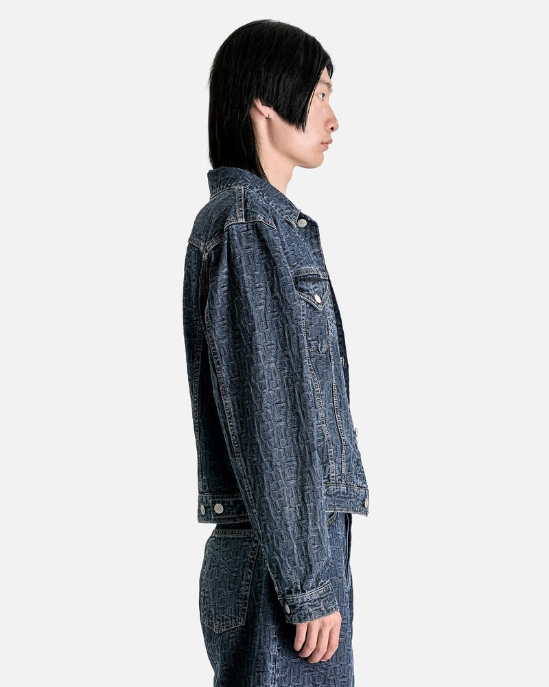 Acne Studios Men's Jackets Rye Monogram Denim Jacket in Blue/Black