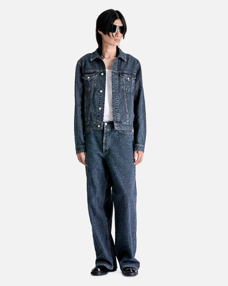 Acne Studios Men's Jackets Rye Monogram Denim Jacket in Blue/Black