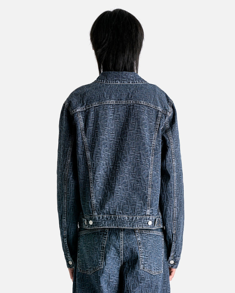 Acne Studios Men's Jackets Rye Monogram Denim Jacket in Blue/Black