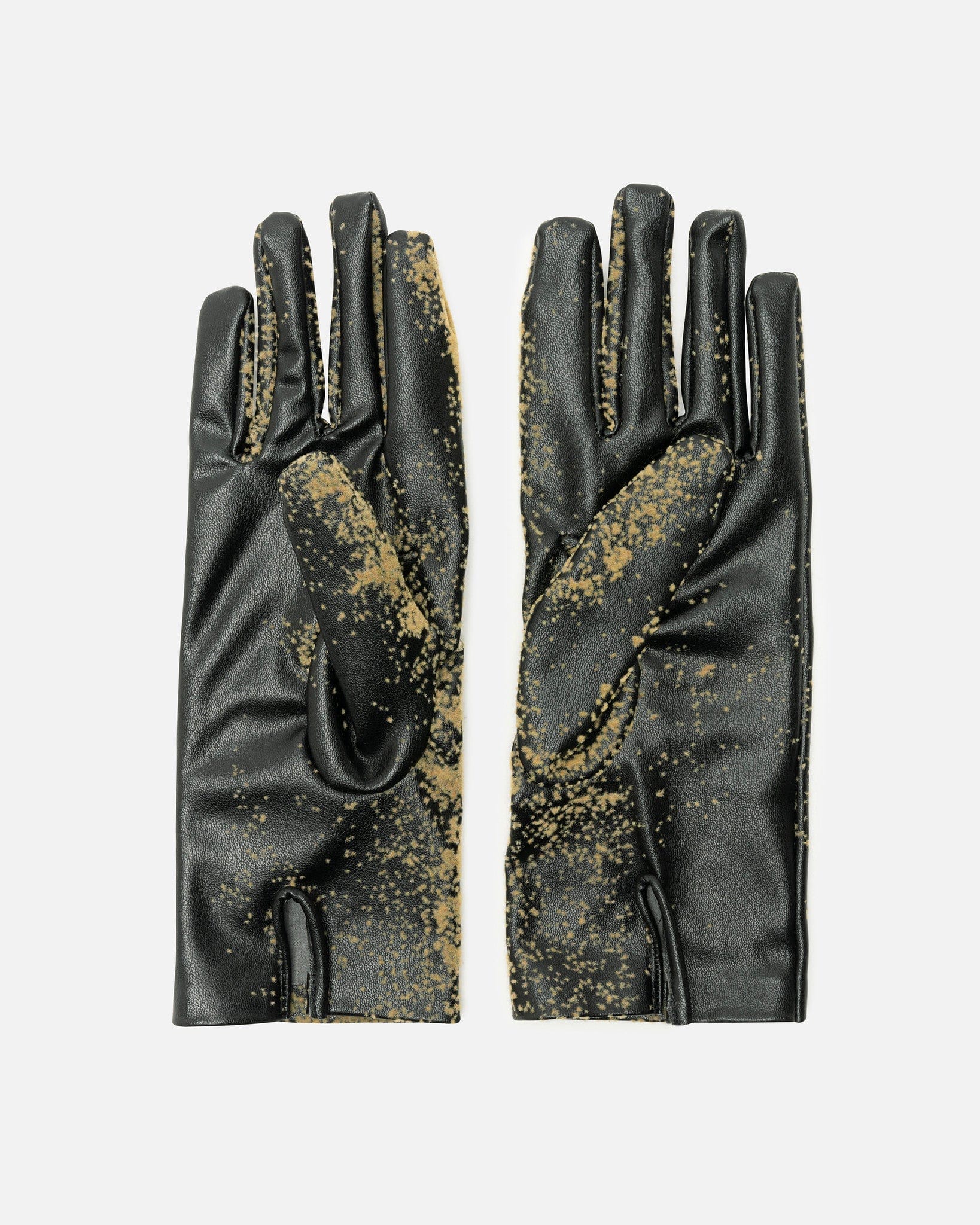 Sandstorm Flock Print Leather Gloves in Black