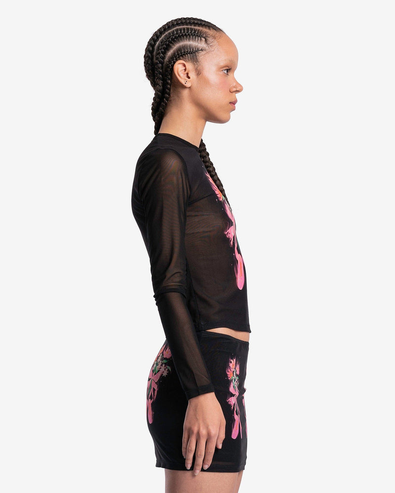 Sandy Liang Women Tops Scoby Top in Ballet Print Black