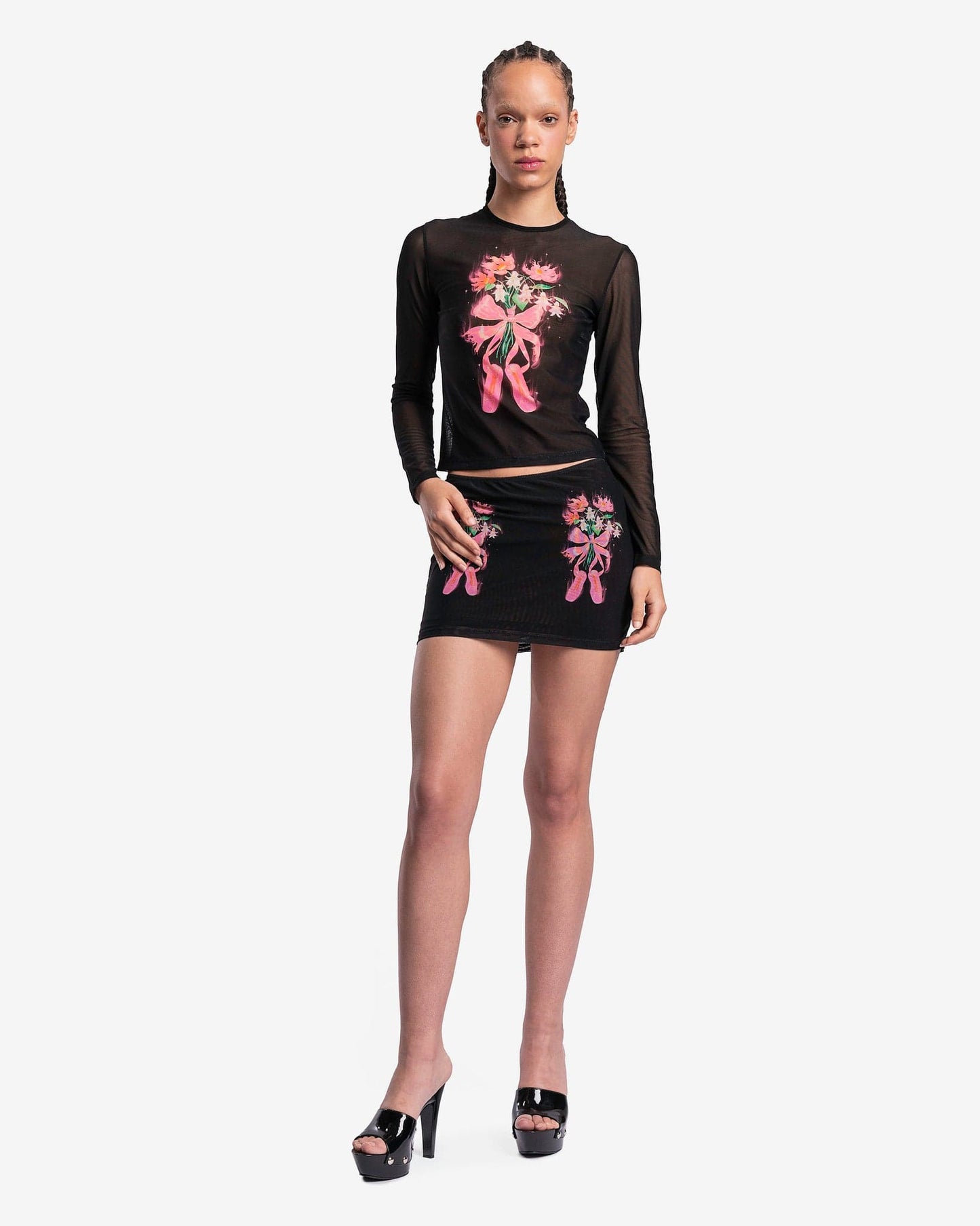 Sandy Liang Women Tops Scoby Top in Ballet Print Black