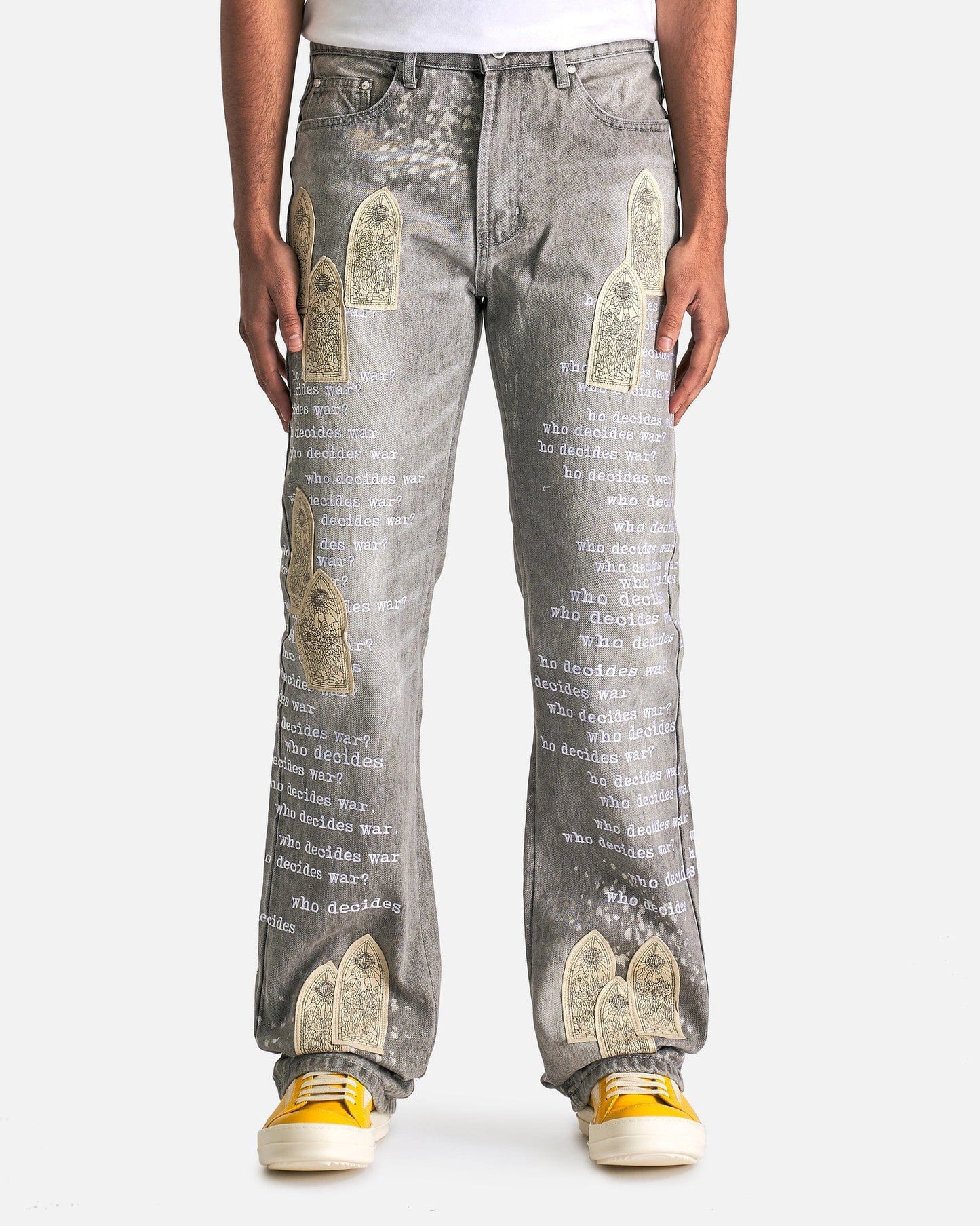 Who Decides War Men's Jeans Scripture Denim in Vintage Grey