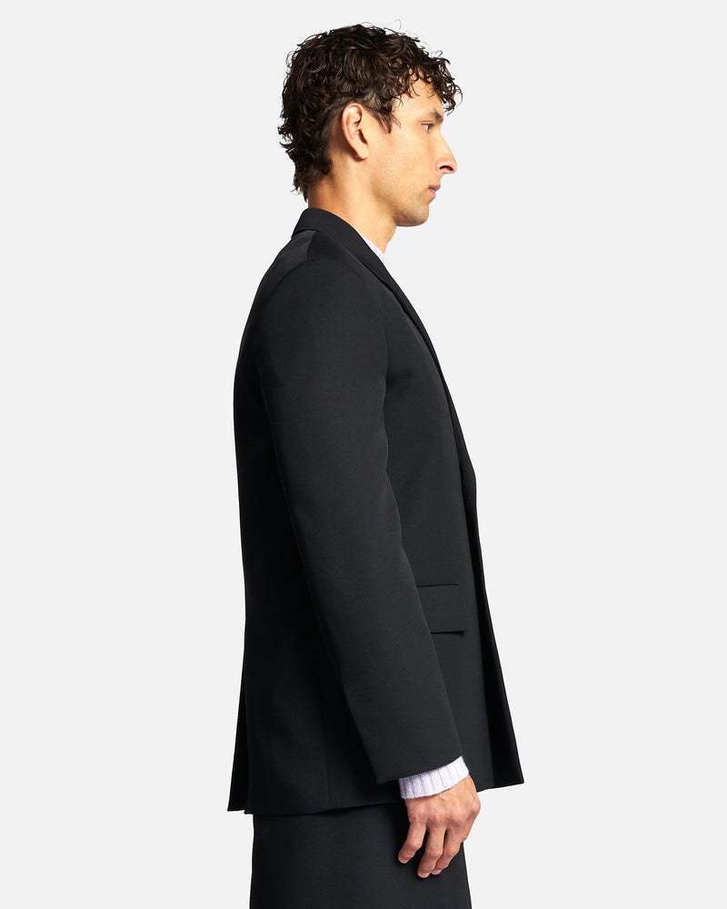 Sharp Wool Gabardine Jacket in Black