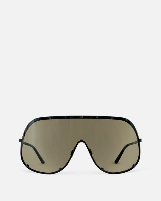 Rick Owens Eyewear OS Shield Sunglasses in Black/Brown