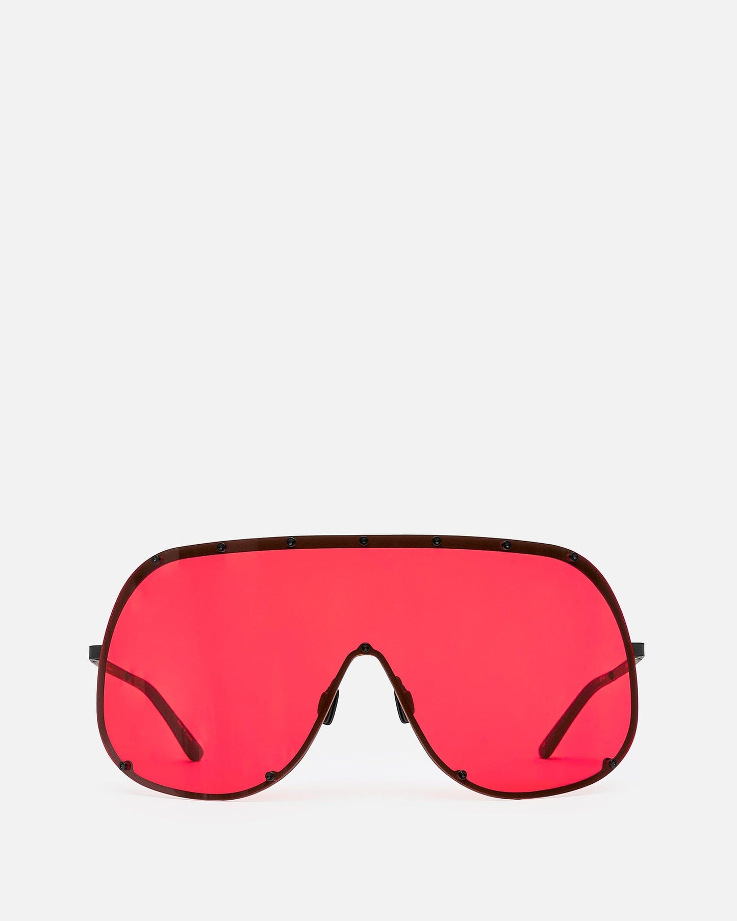 Rick Owens Eyewear OS Shield Sunglasses in Black/Red