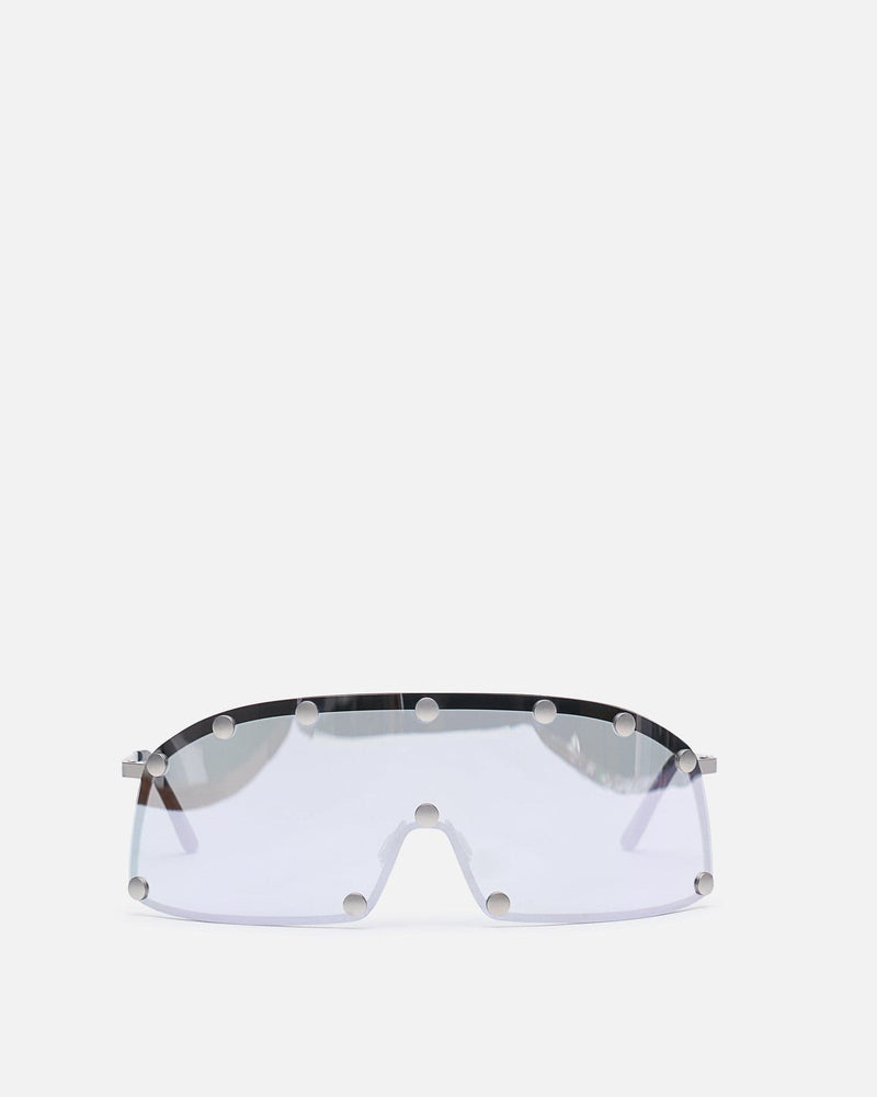 Rick Owens Eyewear OS Shielding Sunglasses in Silver/Silver