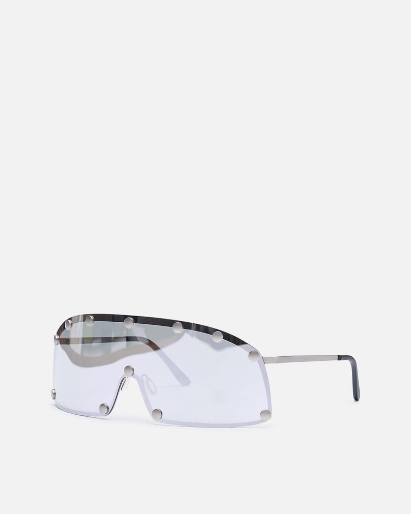 Rick Owens Eyewear OS Shielding Sunglasses in Silver/Silver