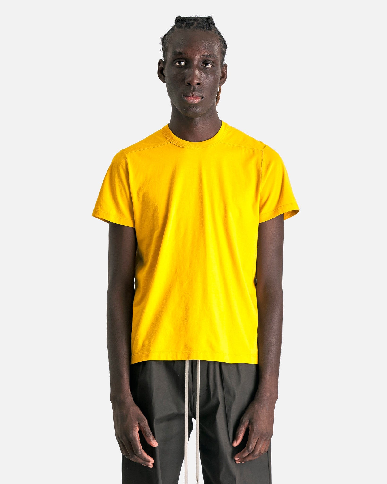 Rick Owens Men's T-Shirts Short Level T in Lemon