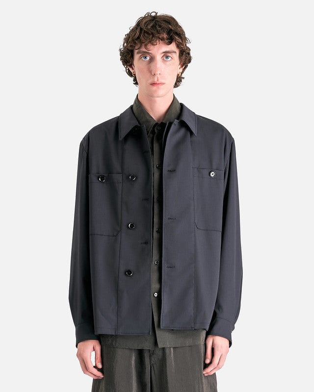 LEMAIRE Men's Shirts Soft Military Overshirt in Jet Black