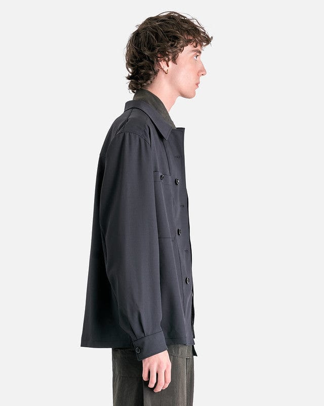 LEMAIRE Men's Shirts Soft Military Overshirt in Jet Black