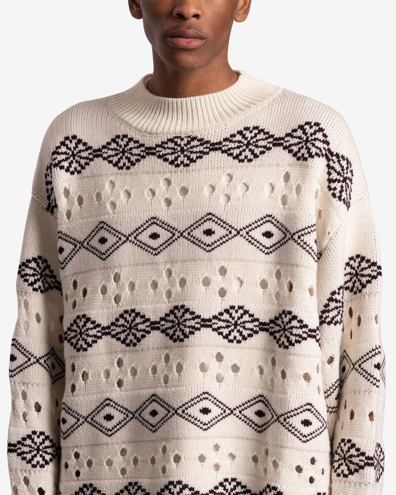 NAMACHEKO Men's Sweater Solin Crewneck in Ecru