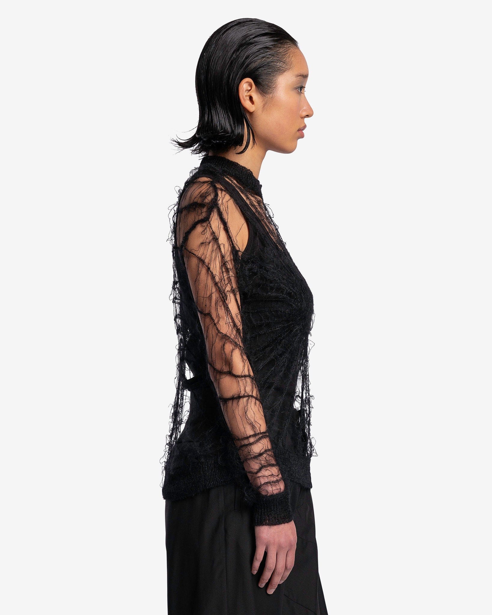 Spider Web Mohair Sweater in Black – SVRN