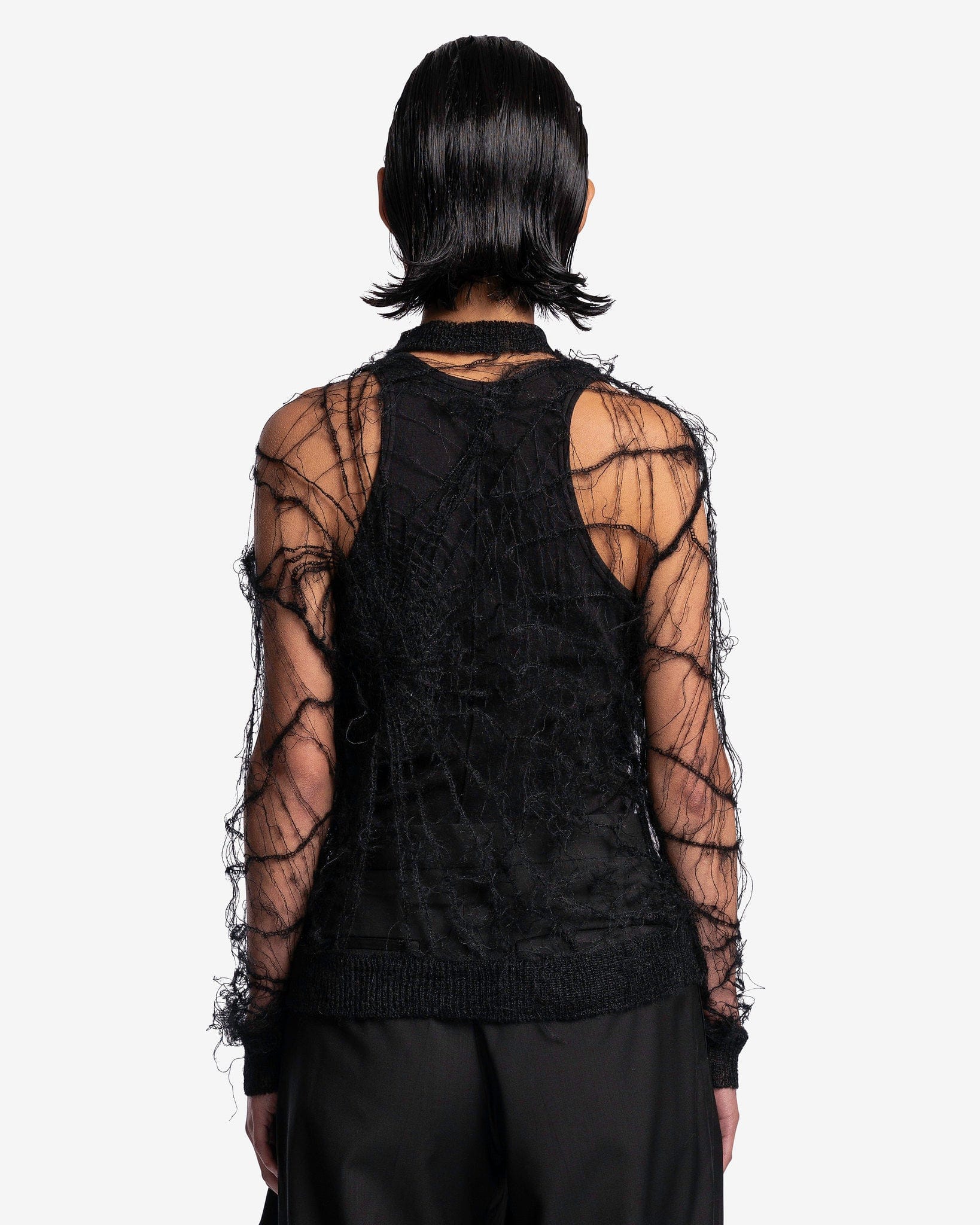 Spider Web Mohair Sweater in Black