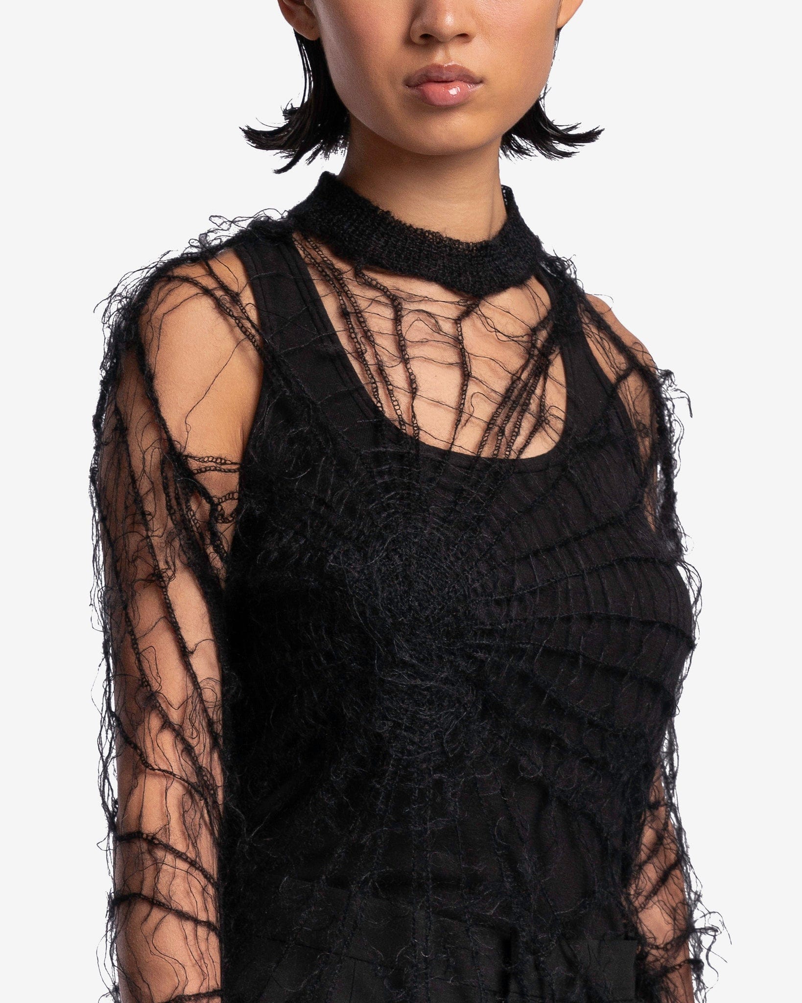 Spider Web Mohair Sweater in Black – SVRN