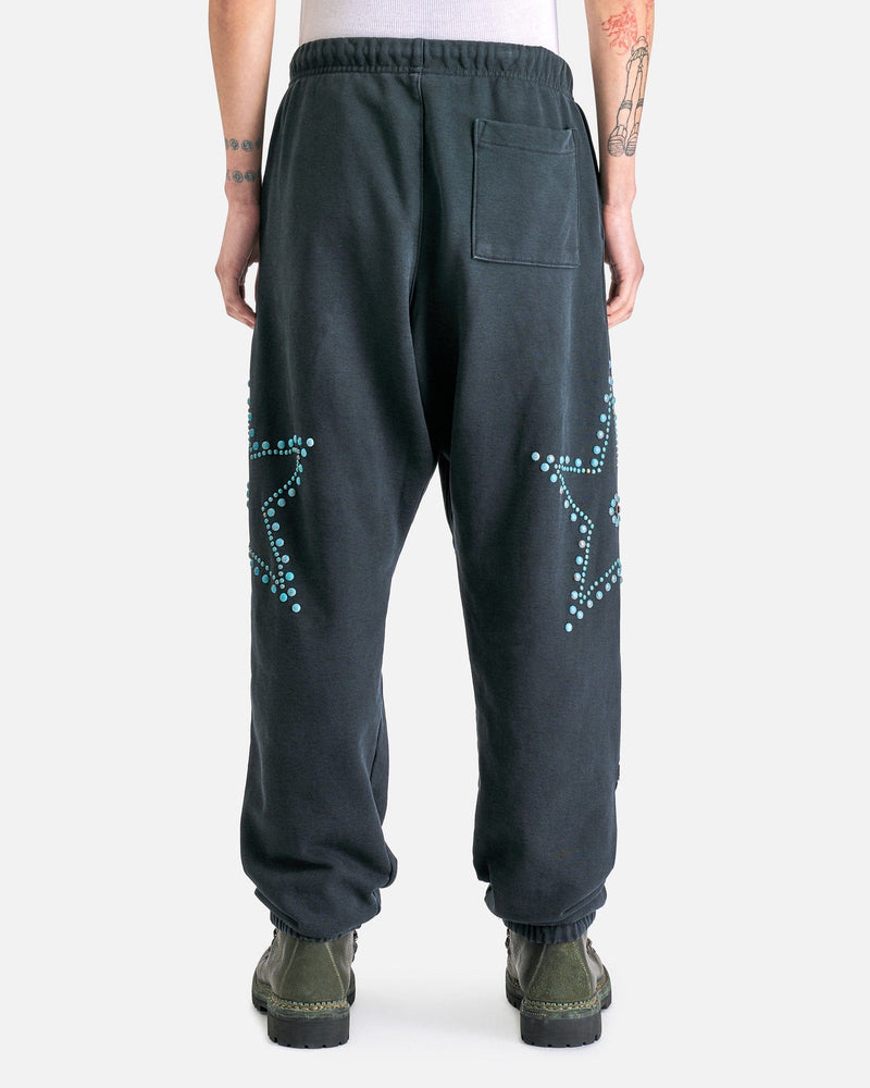 Satoshi Nakamoto Men's Pants Star Studded Sweatpant in Black