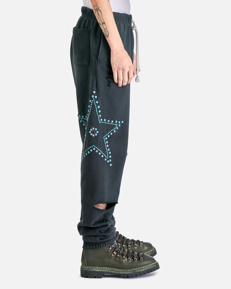 Satoshi Nakamoto Men's Pants Star Studded Sweatpant in Black