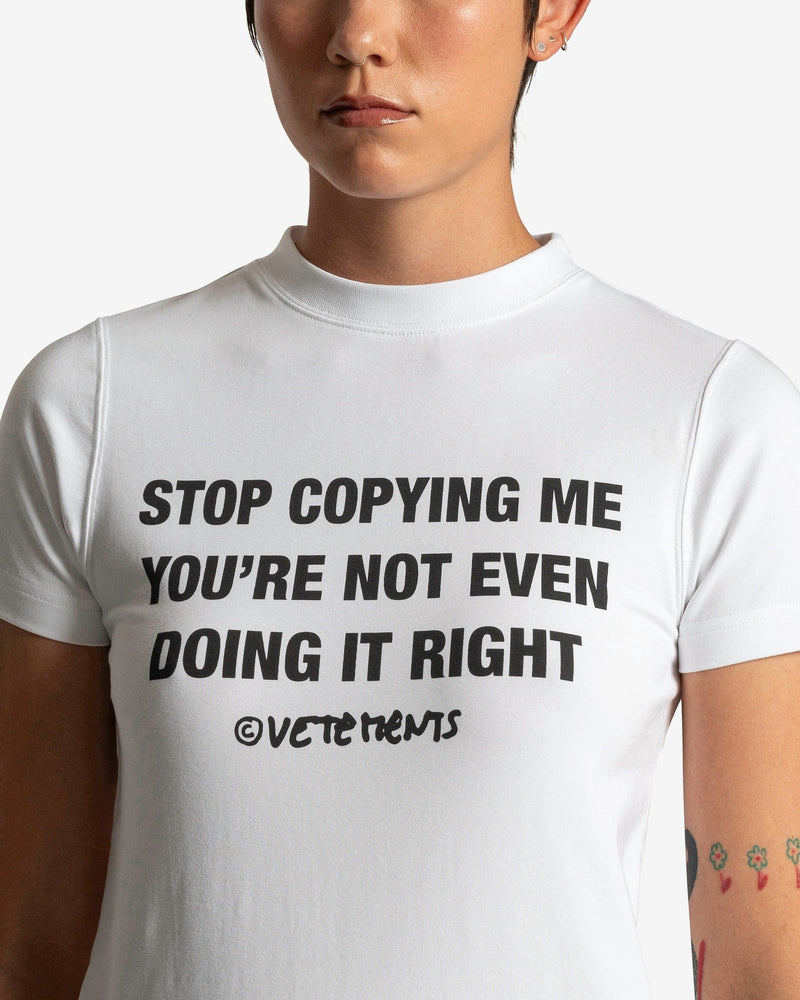 Stop Copying Me Fitted T-Shirt in White – SVRN