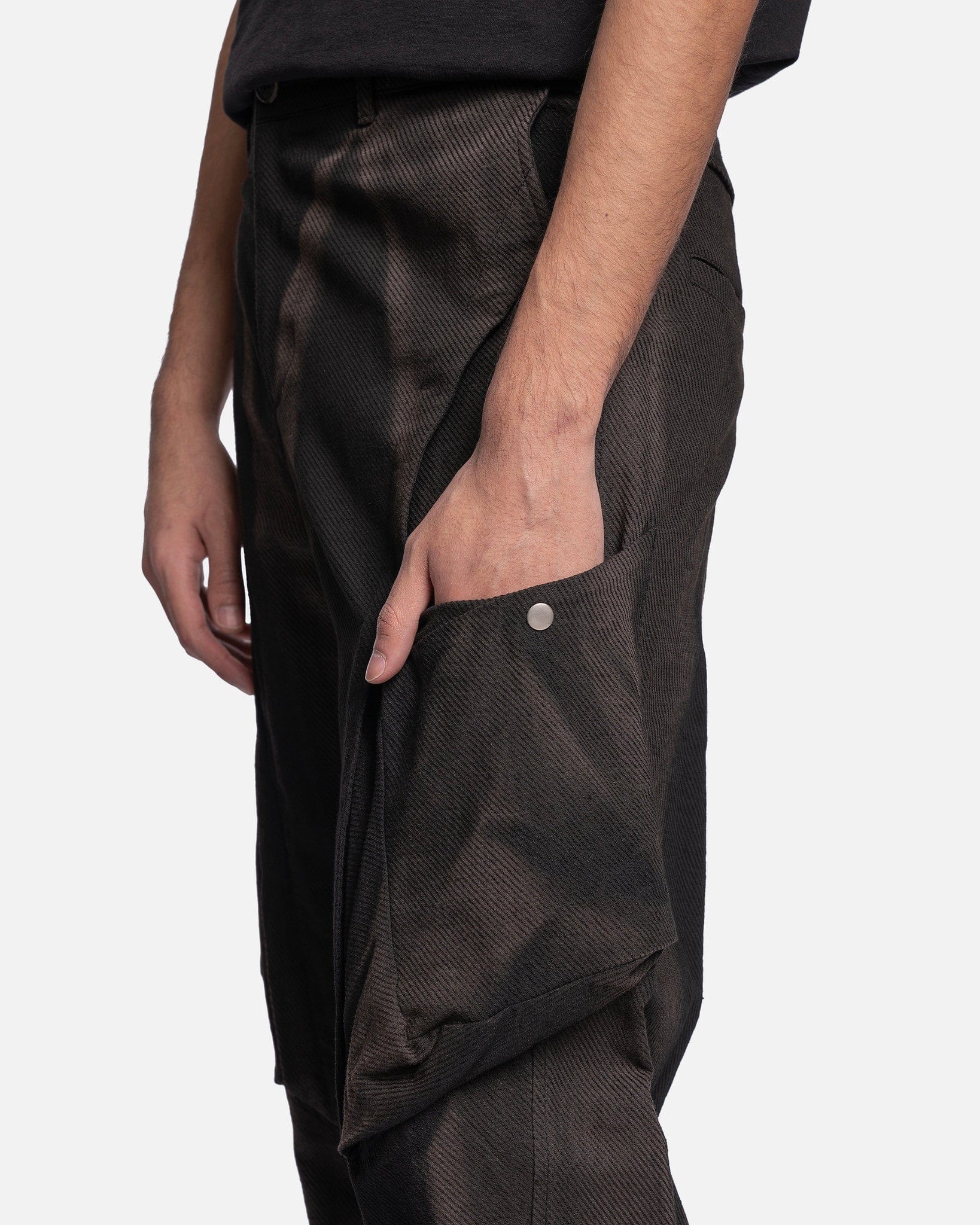 Sun-Bleached Twisted Trousers in Black