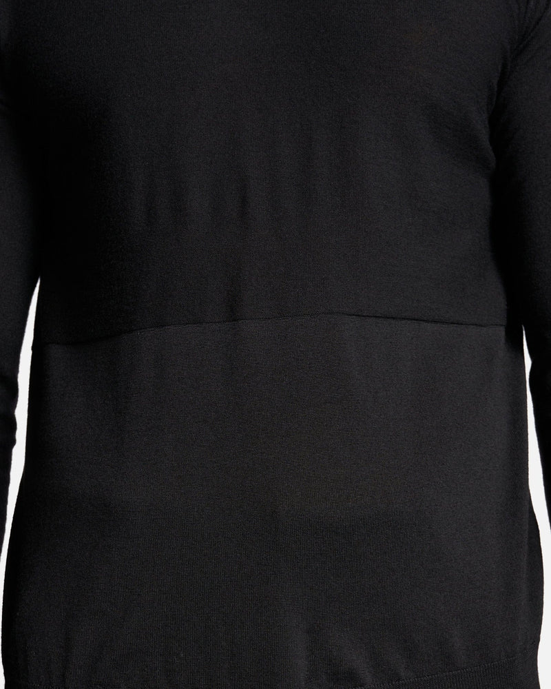 Jil Sander Men's Sweatshirts Superfine Merino Wool Sweater in Black