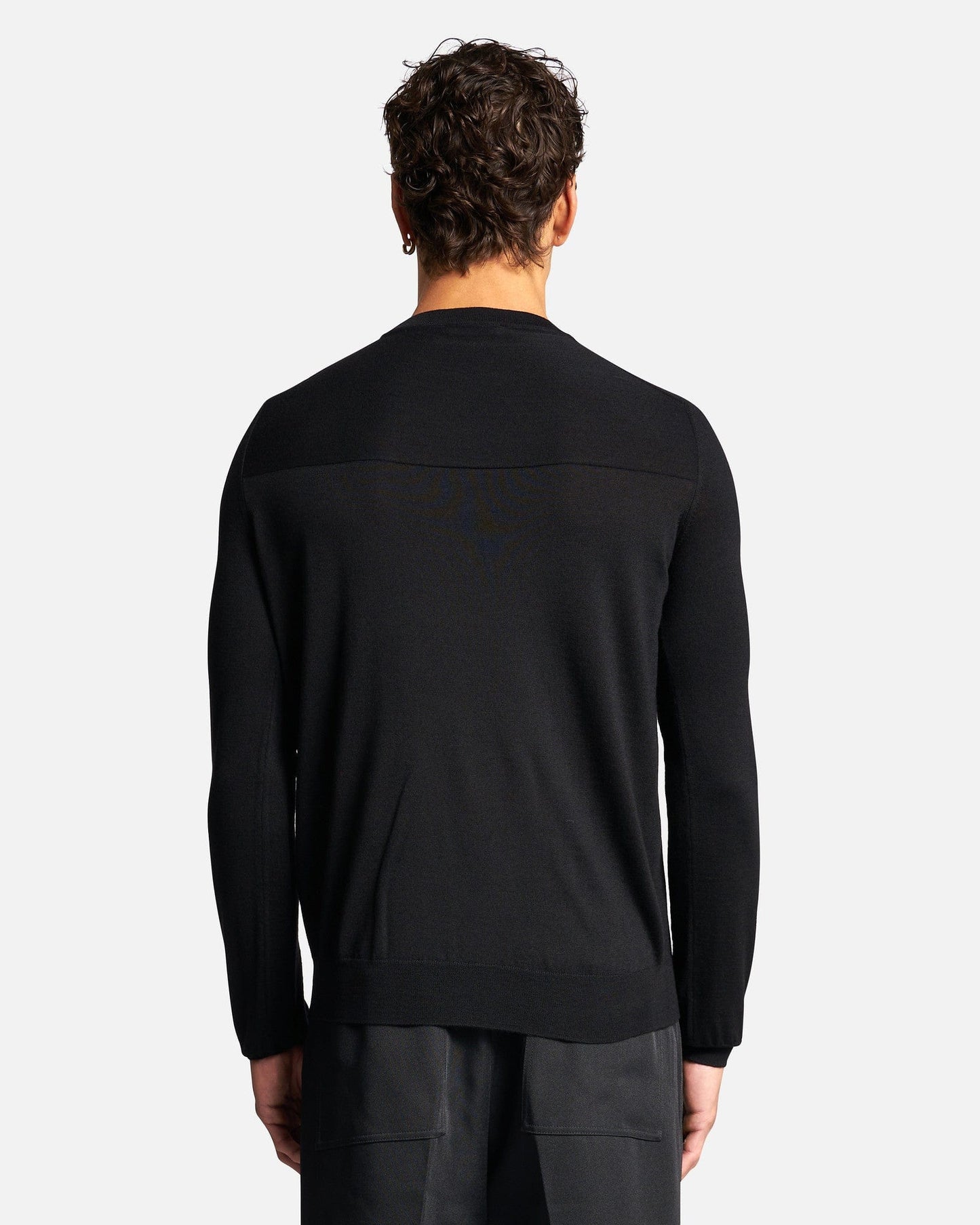 Jil Sander Men's Sweatshirts Superfine Merino Wool Sweater in Black