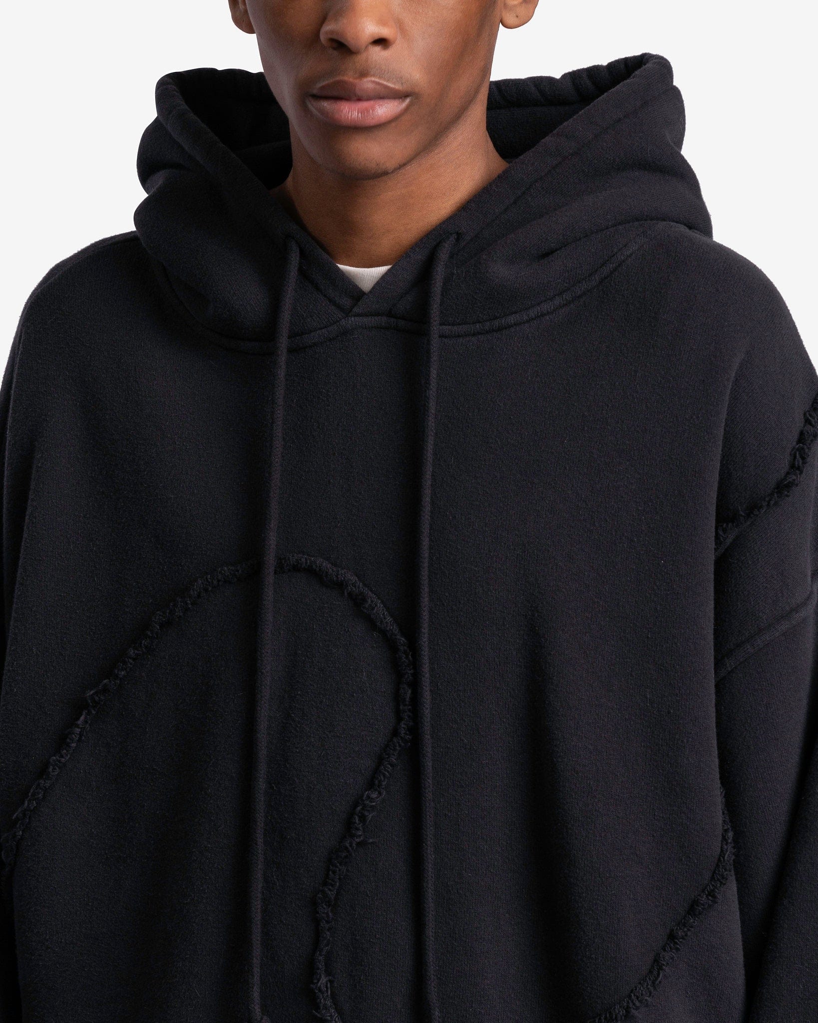 Swirl Premium Knit Fleece Hoodie in Black