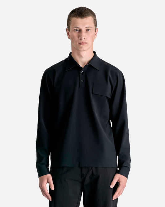 GR10K Men's Tops Taped Bonded Polo Shirt in Black