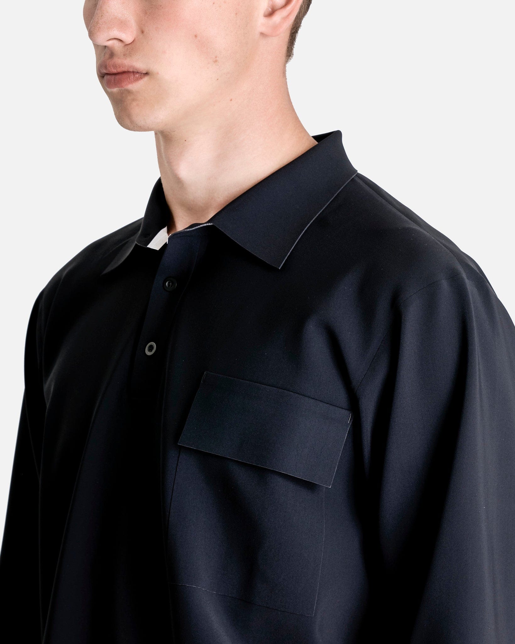 GR10K Men's Tops Taped Bonded Polo Shirt in Black