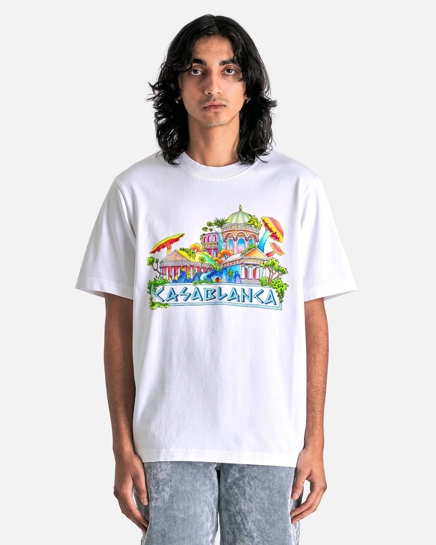 Casablanca Men's T-Shirts The Road to Knowledge Printed T-shirt in White